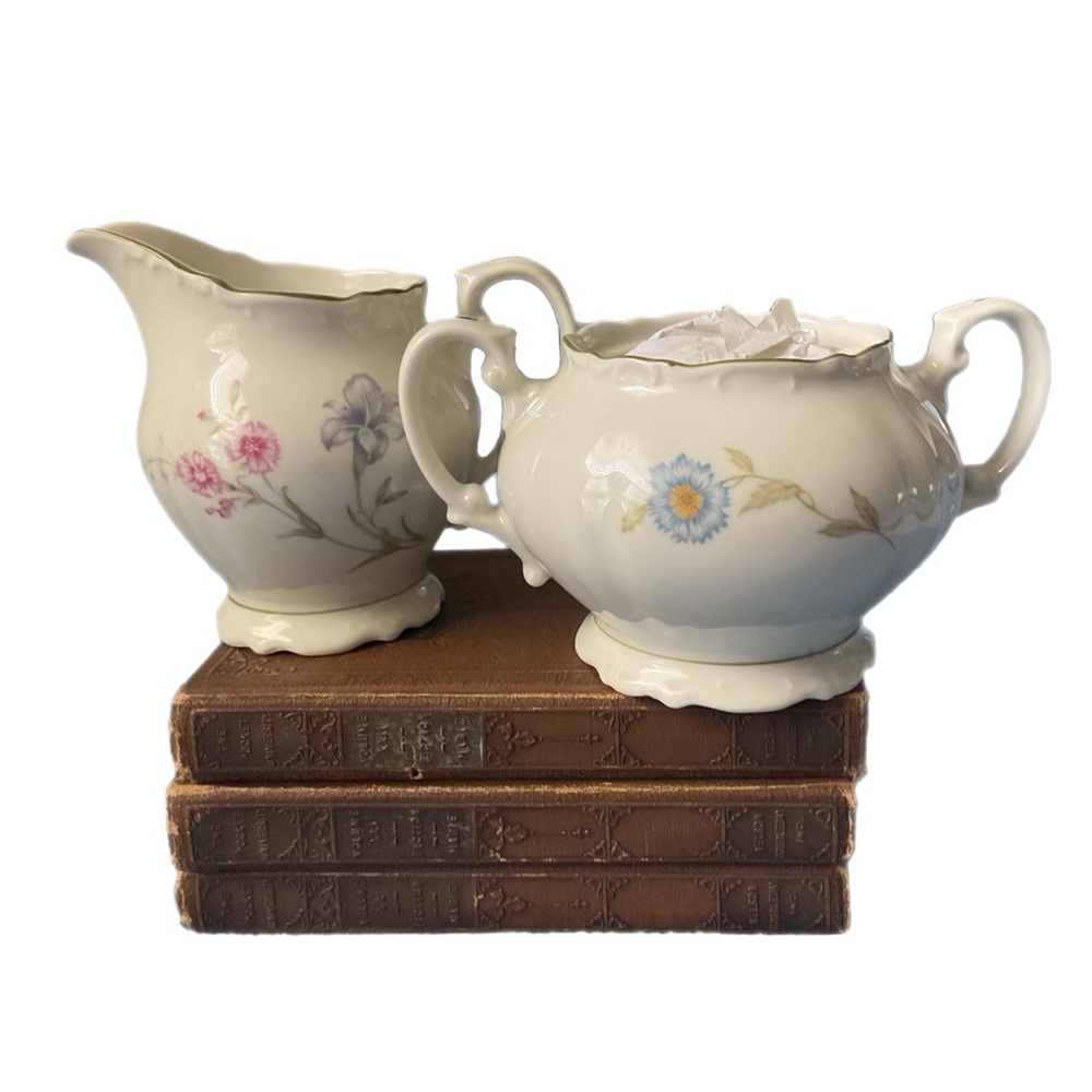 Marilyn Fine China Creamer & Sugar Made In Japan Floral Replacements Cottagecore